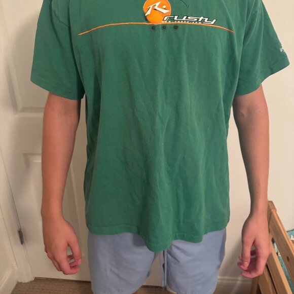 Rusty Men's Green T-shirt - Picture 1 of 4
